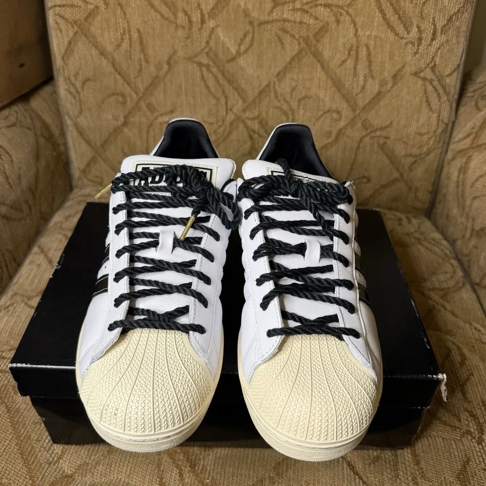 adidas Superstar II Muhammad Ali Cloud White Core Black Gold KJ4278 Men Size 10